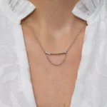 Colier argint cubic zirconia harmony line vedere frontala