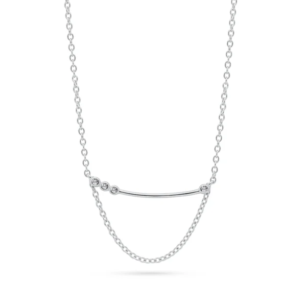 Colier argint cubic zirconia harmony line vedere frontala