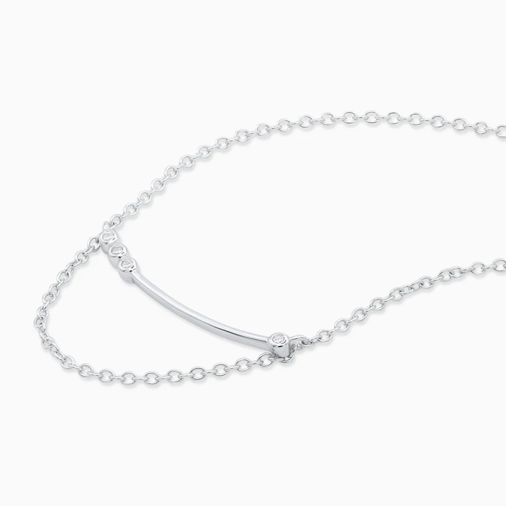 Colier argint cubic zirconia harmony line vedere laterala