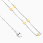 Colier argint inimioare placate aur golden hearts vedere frontala