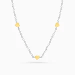 Colier argint inimioare placate aur golden hearts vedere frontala