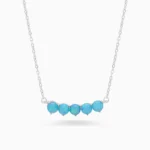 Colier argint opal albastru ocean glow vedere frontala