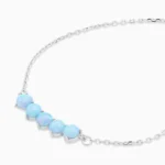 Colier argint opal albastru ocean glow vedere frontala
