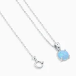 Colier argint opal blue aura vedere frontala