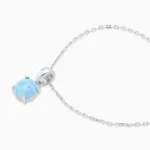 Colier argint opal blue aura vedere frontala