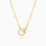 Colier argint pandantiv circular cubic zirconia unity vedere frontala