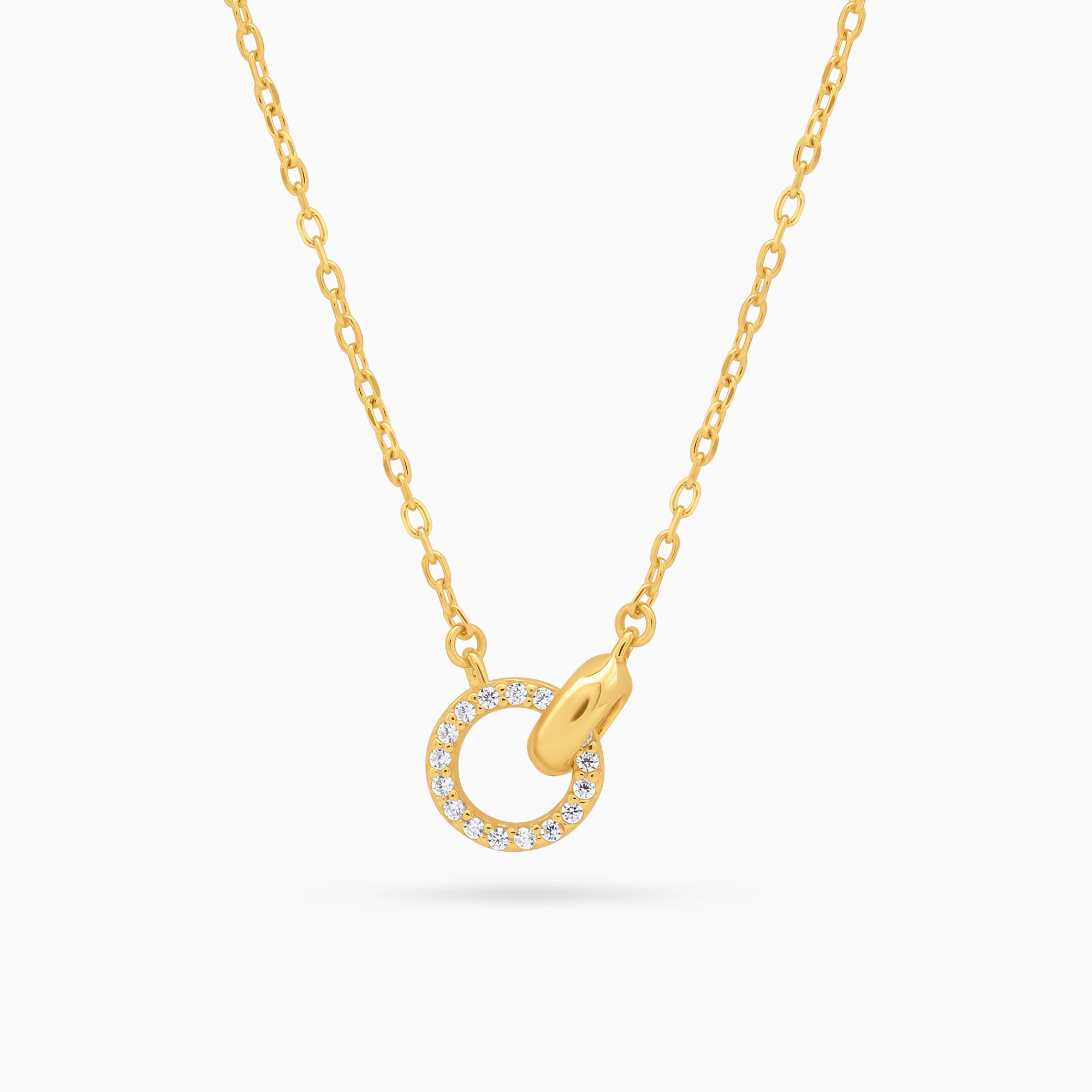 Colier argint pandantiv circular cubic zirconia unity vedere frontala Colier argint pandantiv circular cubic zirconia unity vedere frontala
