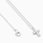 Colier argint pandantiv cruce moissanite eternal cross vedere frontala