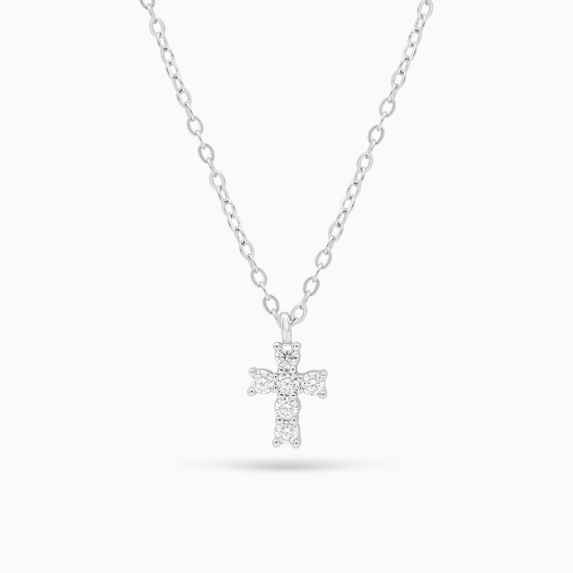 Colier argint pandantiv cruce moissanite eternal cross vedere frontala Colier argint pandantiv cruce moissanite eternal cross vedere frontala