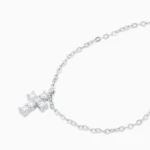 Colier argint pandantiv cruce moissanite eternal cross vedere frontala