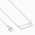 Colier argint pandantiv geometric zirconia star line vedere frontala