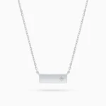 Colier argint pandantiv geometric zirconia star line vedere frontala