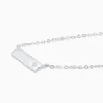 Colier argint pandantiv geometric zirconia star line vedere frontala