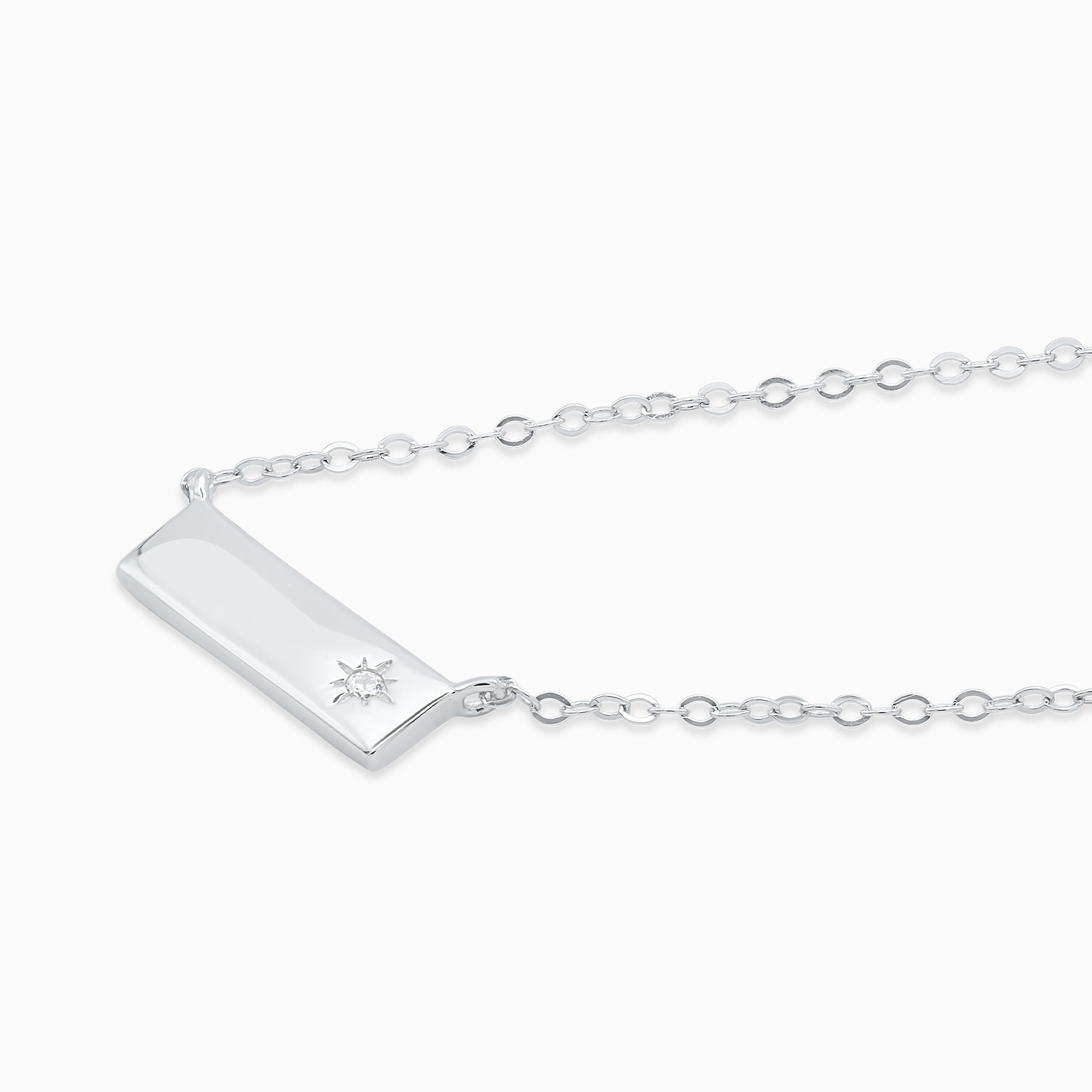Colier argint pandantiv geometric zirconia star line vedere laterala Colier argint pandantiv geometric zirconia star line vedere laterala