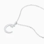 Colier argint pandantiv semiluna zirconia moonlight charm vedere frontala