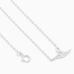 Colier argint pasare geometrica origami bird vedere frontala
