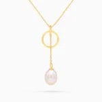 Colier argint perla mov de apa dulce Soft Purple Elegance vedere frontala