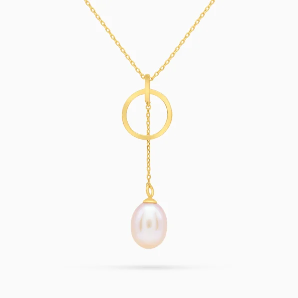 Colier argint perla mov de apa dulce Soft Purple Elegance vedere frontala