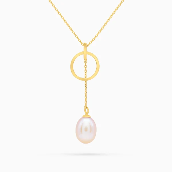 Colier argint perla mov de apa dulce Soft Purple Elegance vedere frontala