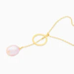 Colier argint perla mov de apa dulce Soft Purple Elegance vedere frontala