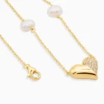 Colier argint perle naturale cultura pearl amour vedere frontala
