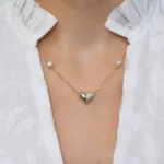 Colier argint perle naturale cultura pearl amour vedere frontala