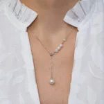 Colier argint perle naturale cultura urban pearl vedere frontala