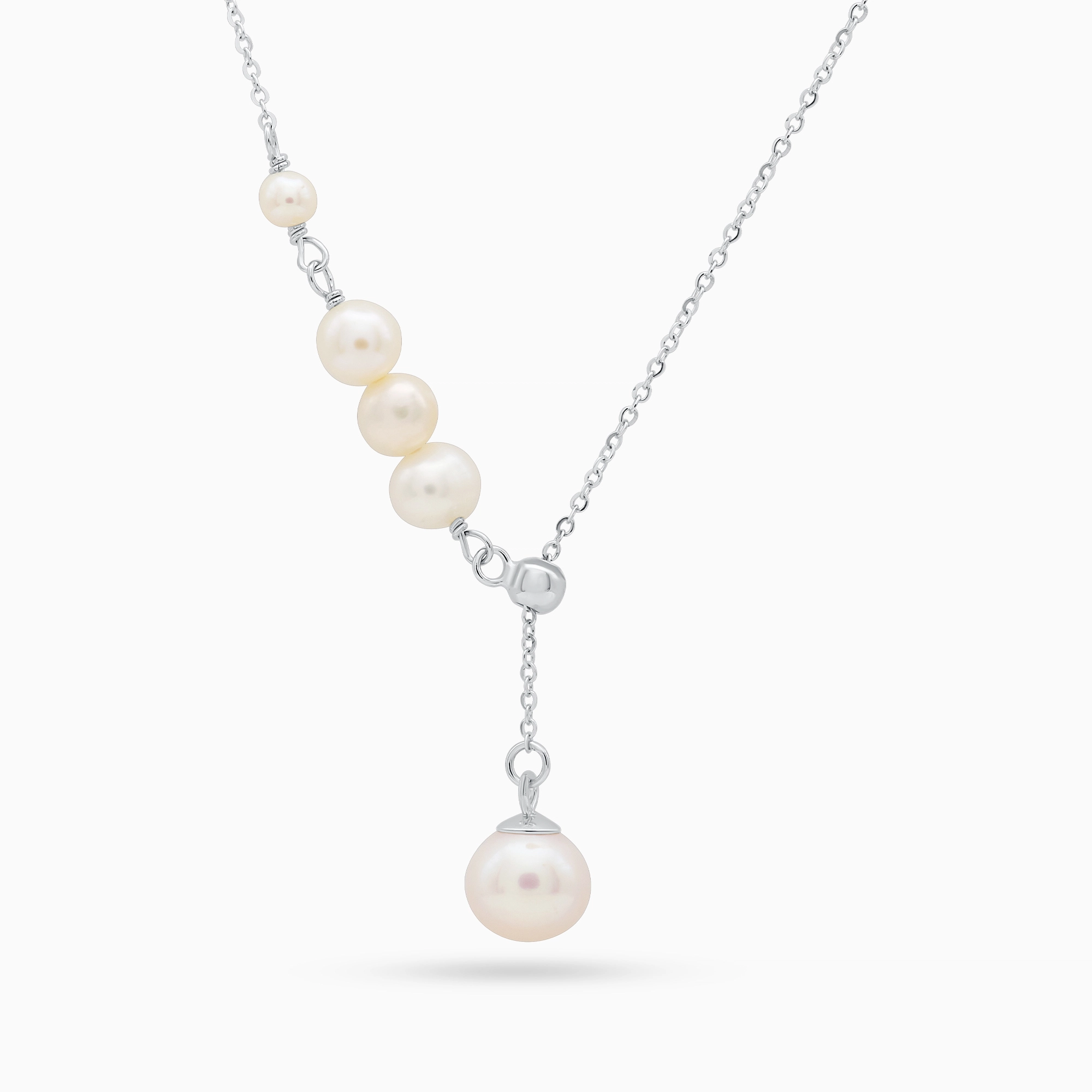 Colier argint perle naturale cultura urban pearl vedere frontala Colier argint perle naturale cultura urban pearl vedere frontala