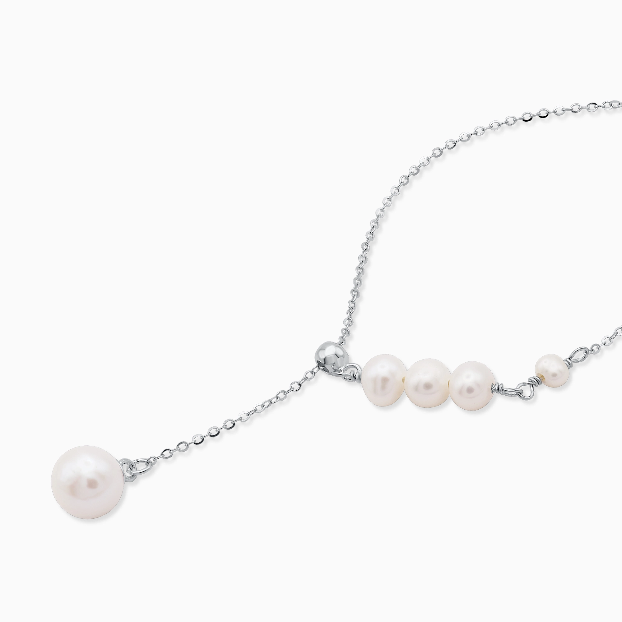Colier argint perle naturale cultura urban pearl vedere laterala Colier argint perle naturale cultura urban pearl vedere laterala