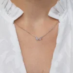 Colier argint pietre zirconia Refined Geometry vedre frontala