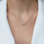 Colier argint pietre zirconia Refined Geometry vedre frontala