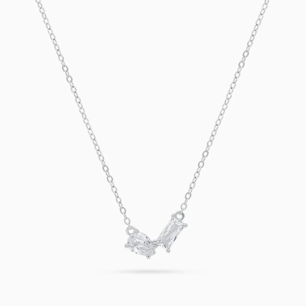 Colier din argint cu pietre cubic zirconia – Refined Geometry