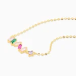 Colier argint pietre zirconia colorate joyful colors vedere frontala
