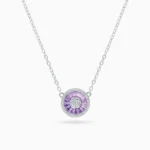 Colier argint pietre zirconia mov Purple Spark vedere frontala