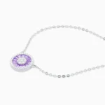 Colier argint pietre zirconia mov Purple Spark vedere frontala