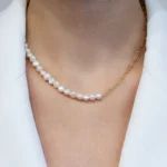 Colier argint placat aur Ivory Glow vedere frontala