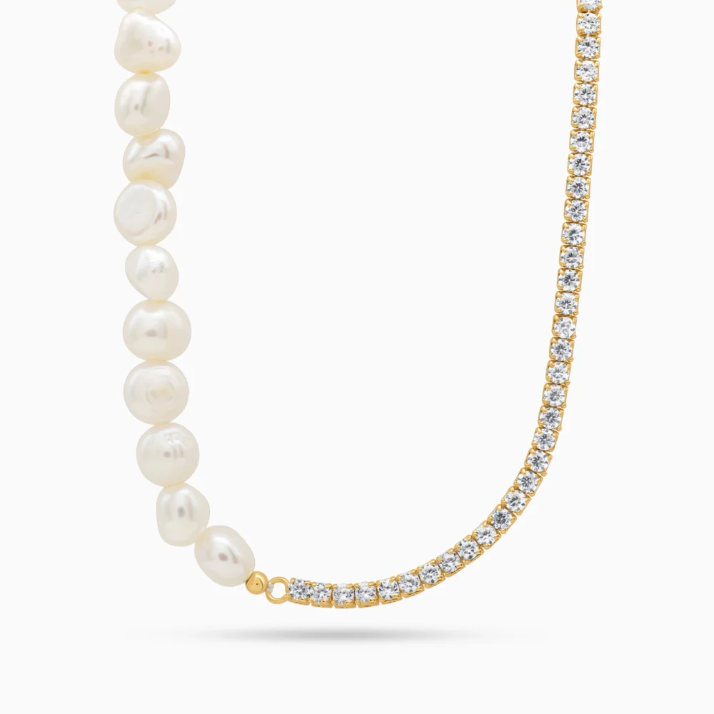 Colier argint placat aur Timeless Glow vedere frontala
