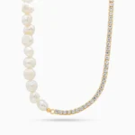 Colier argint placat aur Timeless Glow vedere frontala