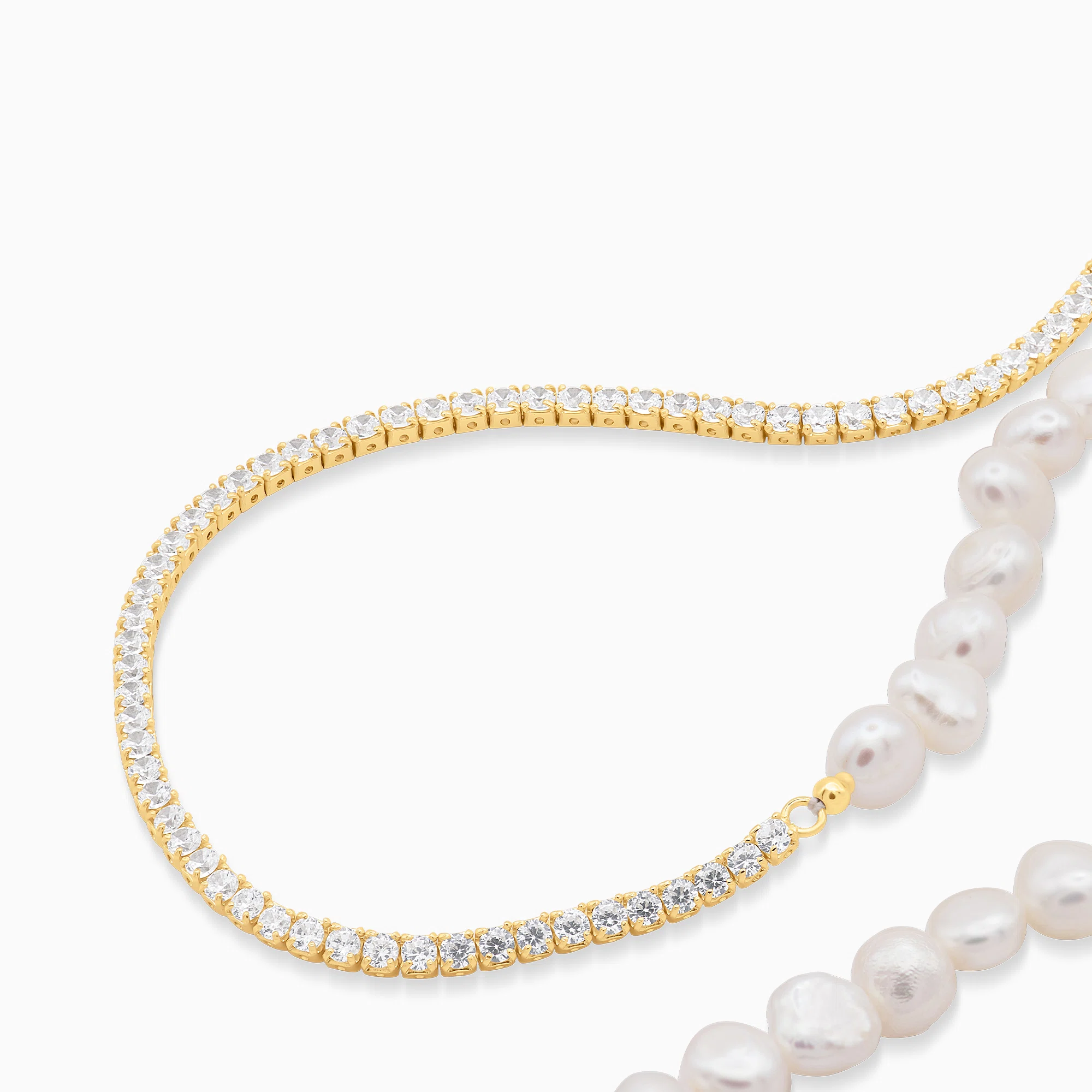 Colier argint placat aur Timeless Glow vedere laterala Colier argint placat aur Timeless Glow vedere laterala
