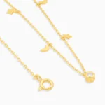Colier argint placat aur luna stele night sky vedere frontala