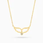 Colier argint placat aur pandantiv aripi Angel Wings vedere frontala