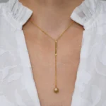 Colier argint placat aur pandantiv bila golden grace