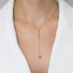 Colier argint placat aur pandantiv bila golden grace