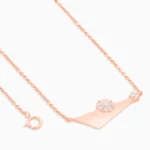Colier argint placat aur roz pandantiv geometric rose harmony vedere frontala