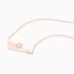 Colier argint placat aur roz pandantiv geometric rose harmony vedere frontala