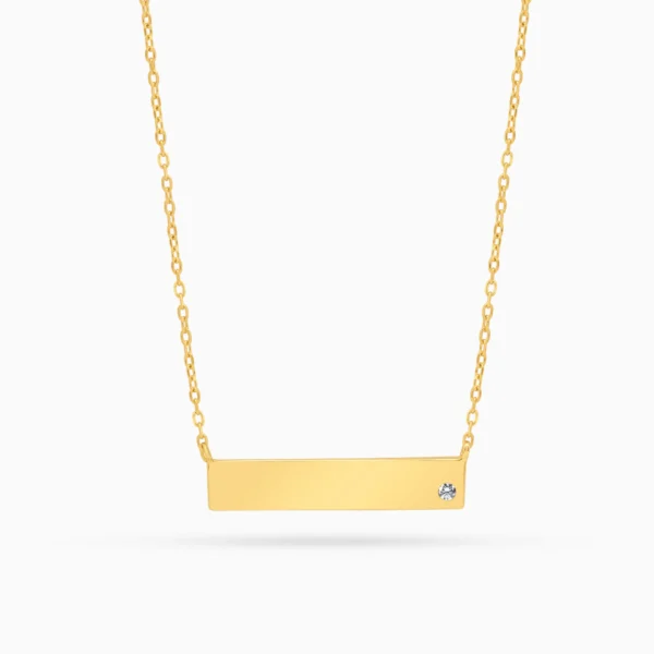 Colier arint placat aur design minimalist zirconia golden line vedere frontala