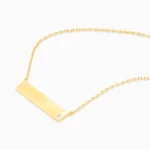 Colier arint placat aur design minimalist zirconia golden line vedere frontala