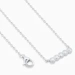 Colier fin argint moissanite pure light vedere frontala