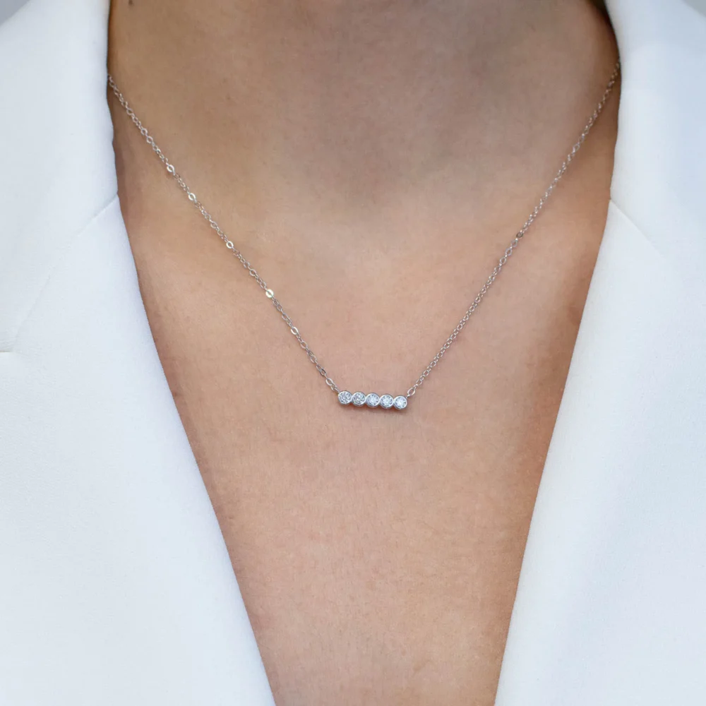 Colier fin argint moissanite pure light purtt la gat