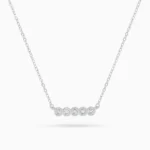 Colier fin argint moissanite pure light vedere frontala